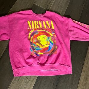 - Nirvana pink crewneck